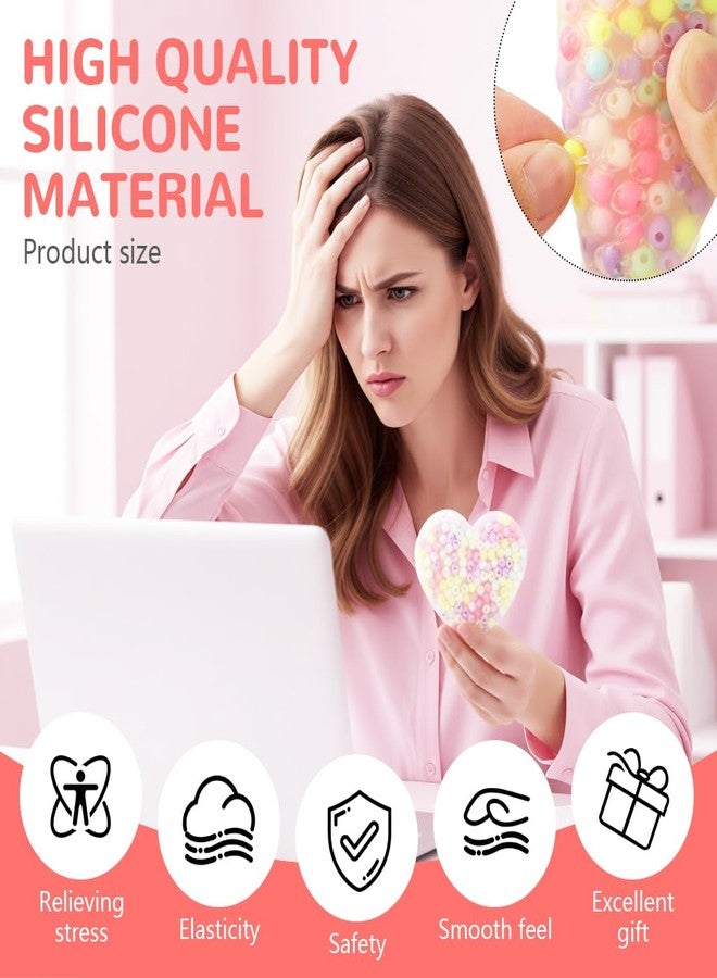 PATPAT® DIY Colorful Beads Seed Beads Kit DIY Beads for Bracelet Making, Double-Sided Soft Silicone Heart-Shaped Storage Box with Crystal Line, Ideal for Jewelry Making, Stress Relief Toys Adults - Image 4